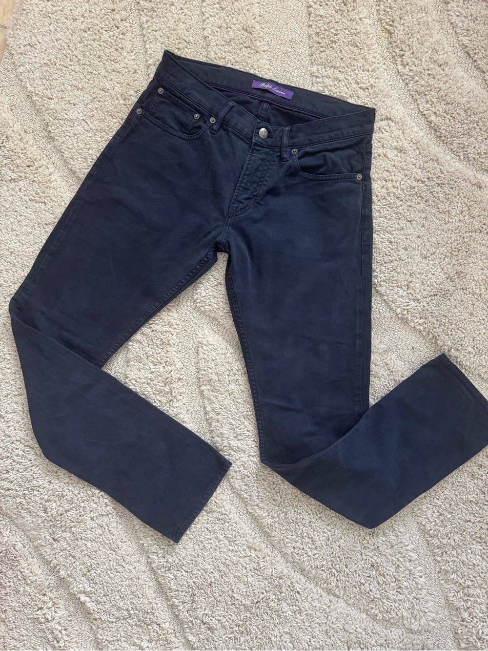 Ralph Lauren Purple Label Mens Slim Fit Dark Indigo Stretch Jeans 30x30.5 Luxury